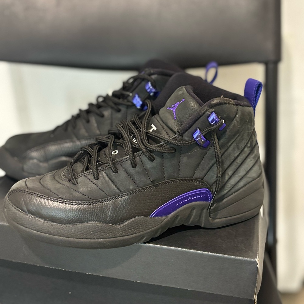 Jordan 12 Retro Black Dark Concorde - Grade School 6